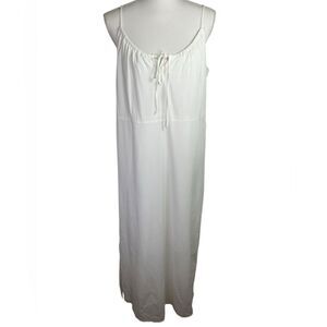 Old Navy Cami Babydoll Dress White Size L Tall Cotton Blend Coastal Vacation